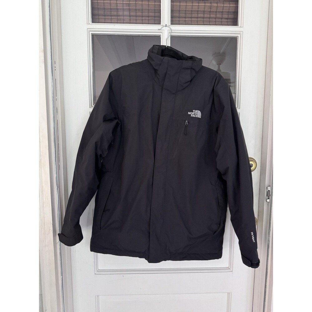 The North Face Hyvent Mens Windbreaker Size M Black Zip Up READ